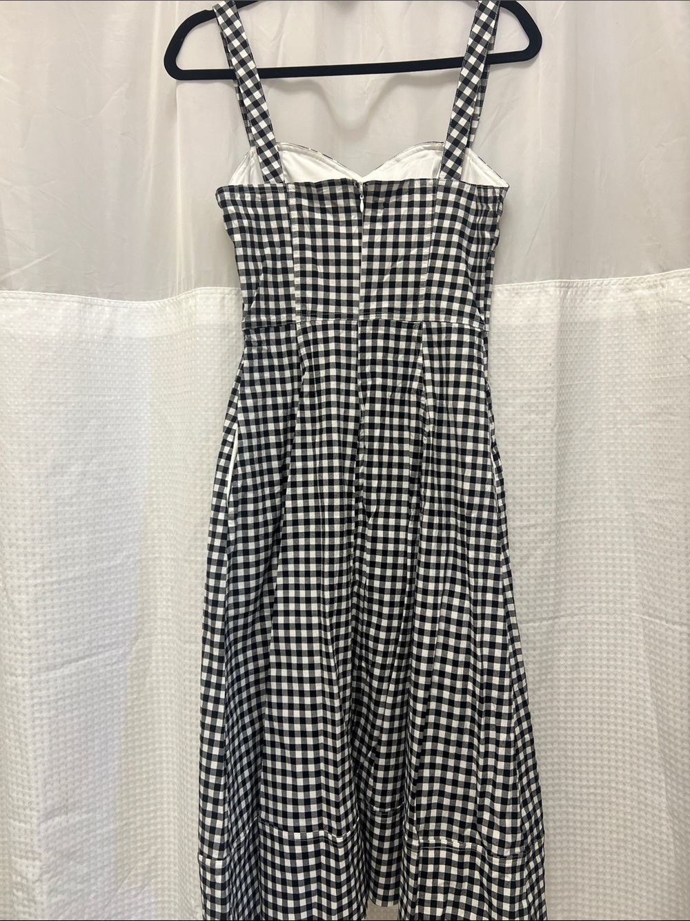 Avec Les Filles Black and White Gingham Midi Dress
